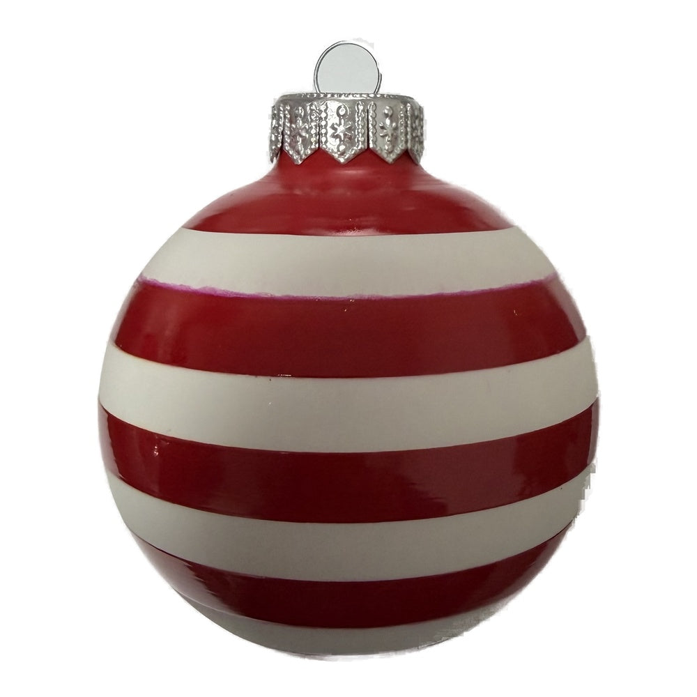 Premium Weihnachtskugel mit klassischem Streifenmuster