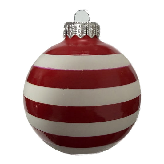 Premium Weihnachtskugel mit klassischem Streifenmuster