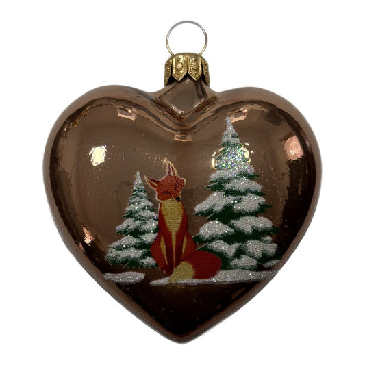 Premium Glasherz mit liebevollem Fuchs-Motiv