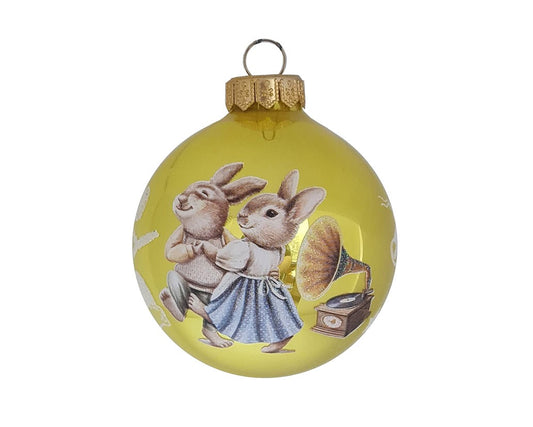 Vintage tanzende Kaninchen - gelb