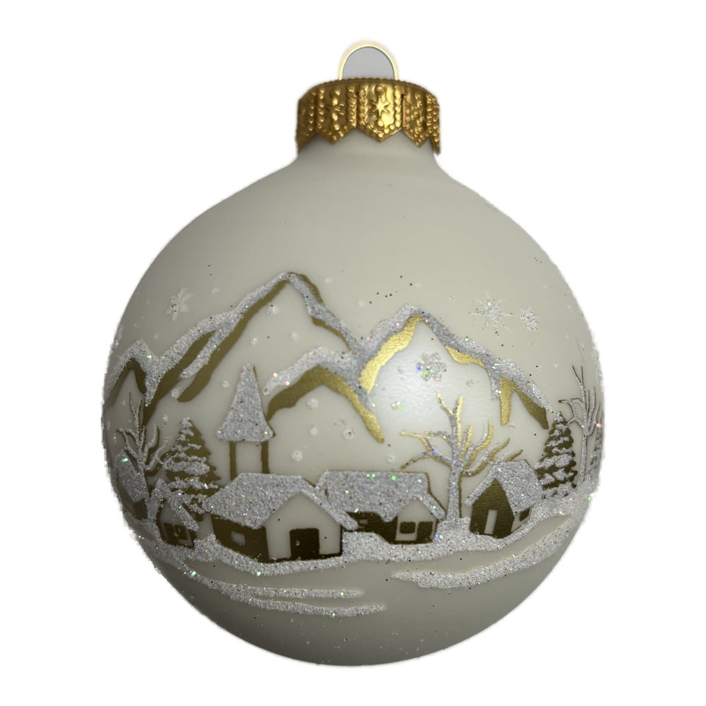 Stille im Winterdorf  - Premium Weihnachtskugel - Winterstille