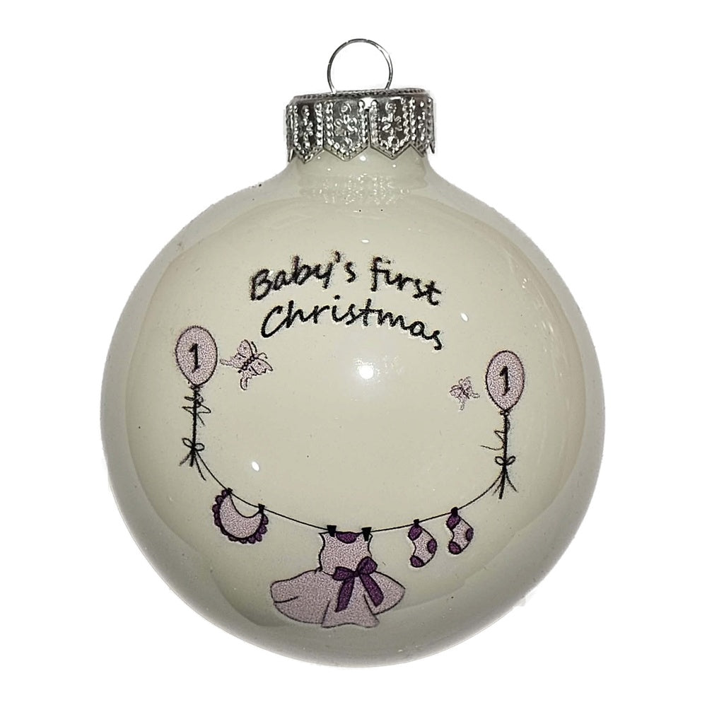 Premium Weihnachtskugel Ein ganz besonderes erstes Weihnachten für Mädchen