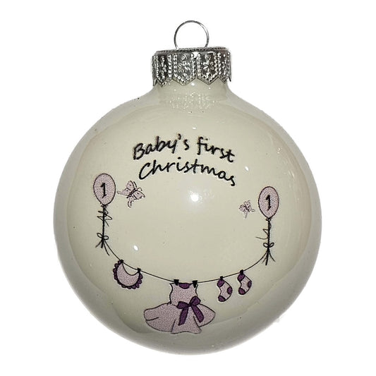 Premium Weihnachtskugel Ein ganz besonderes erstes Weihnachten für Mädchen