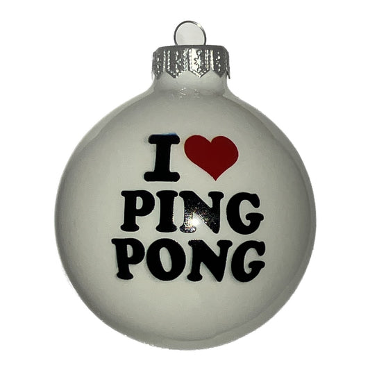 Premium Weihnachtskugel I love Ping Pong