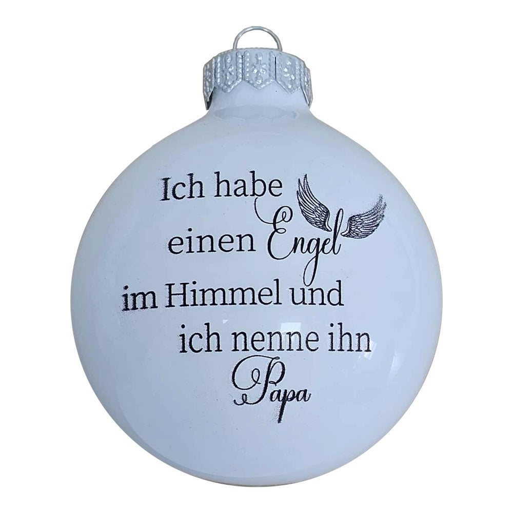 Premium Weihnachtskugel Engel im Himmel...Papa