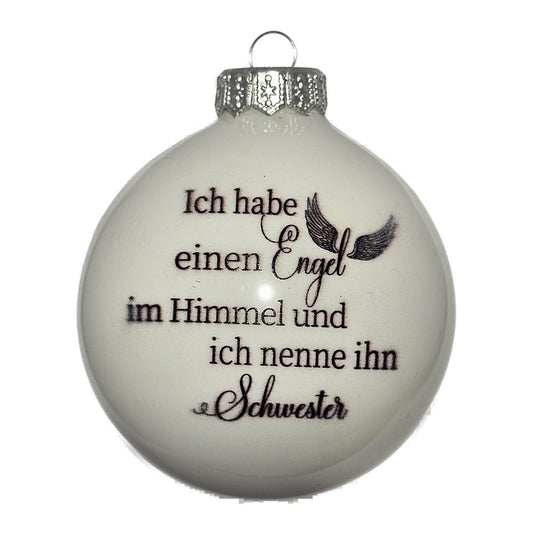 Premium Weihnachtskugel Engel im Himmel...Schwester
