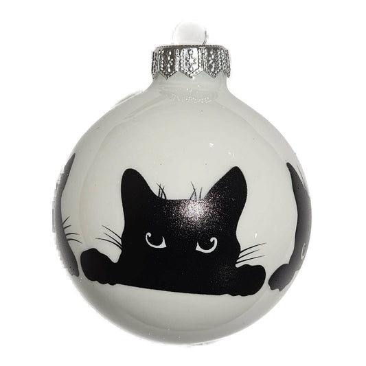 Premium Weihnachtskugel Katzenzauber zur Weihnachtszeit
