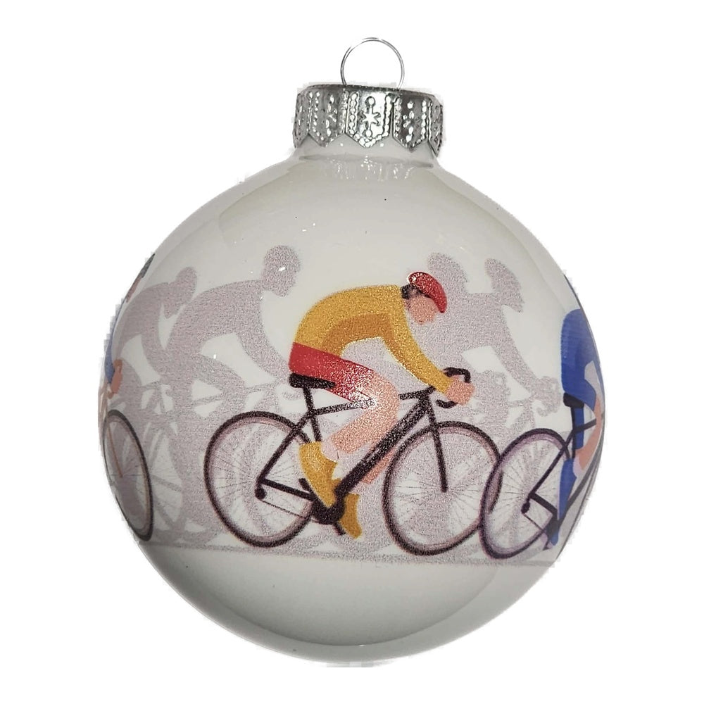 Premium Weihnachtskugel Auf zwei Rädern