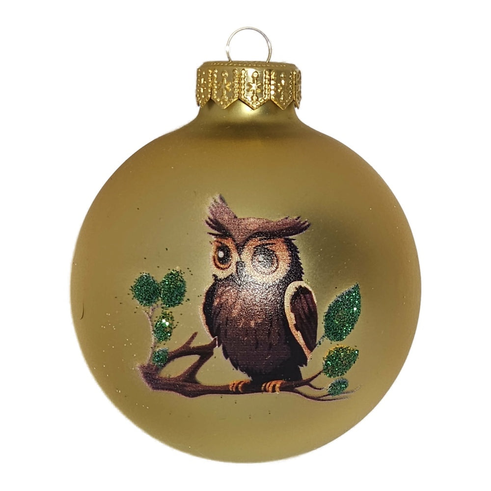 Premium Weihnachtskugel Eulenidylle
