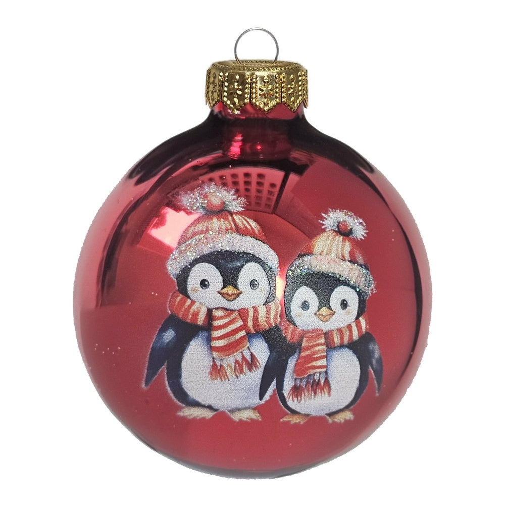 Premium Set Weihnachtskugeln - Rot-weiss