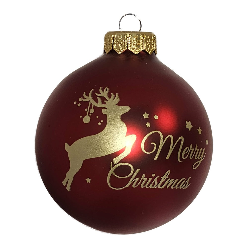 Premium Weihnachtskugel Merry Christmas – Rot