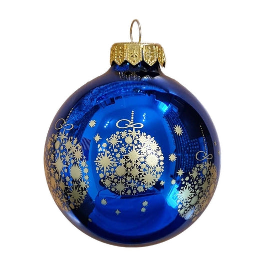 Premium Weihnachtskugel Glamour in Blau