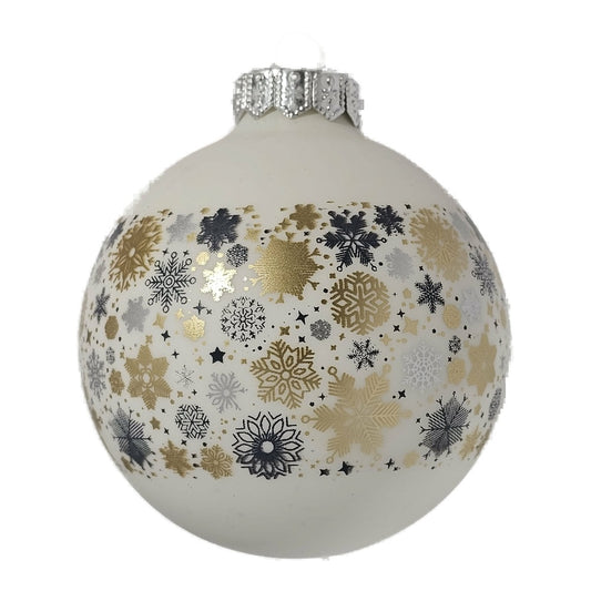 Premium Weihnachtskugel Schneeflockenglanz