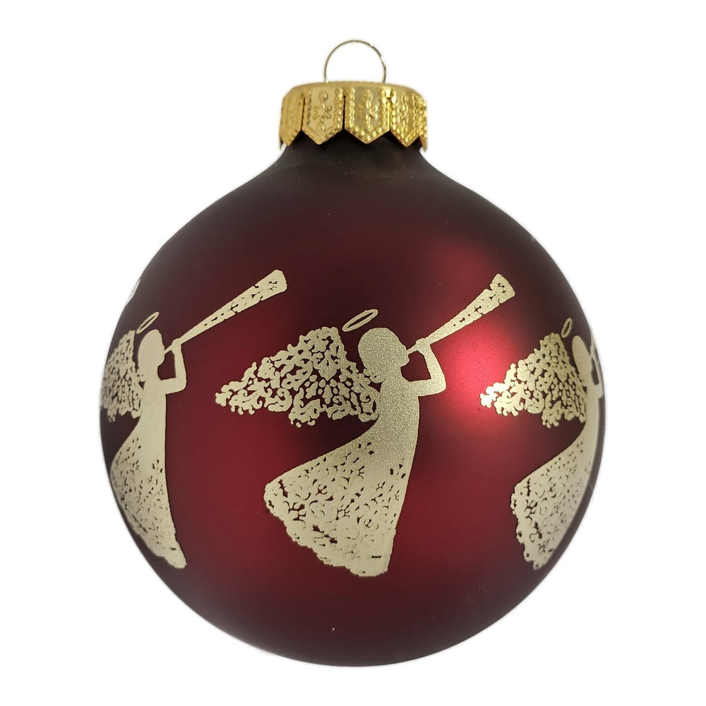 Premium Weihnachtskugel Engel mit Posaunen