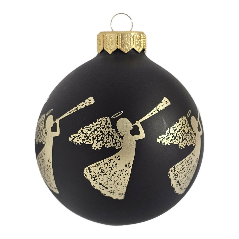 Premium Weihnachtskugel Engel mit Posaunen