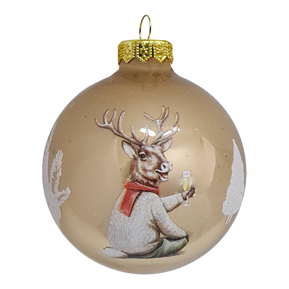 Premium Weihnachtskugel Vintage Hirsch