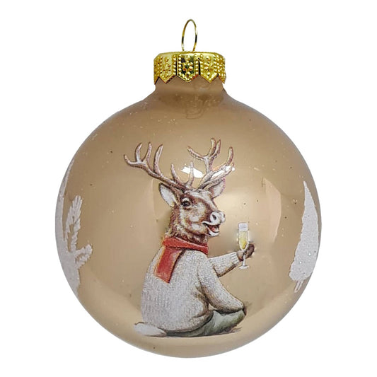 Premium Weihnachtskugel Vintage Hirsch