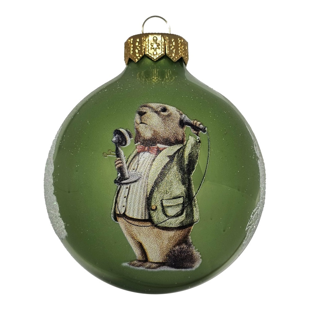 Premium Weihnachtskugel Vintage Murmeltier