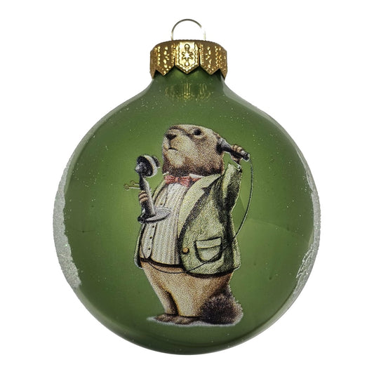Premium Weihnachtskugel Vintage Murmeltier