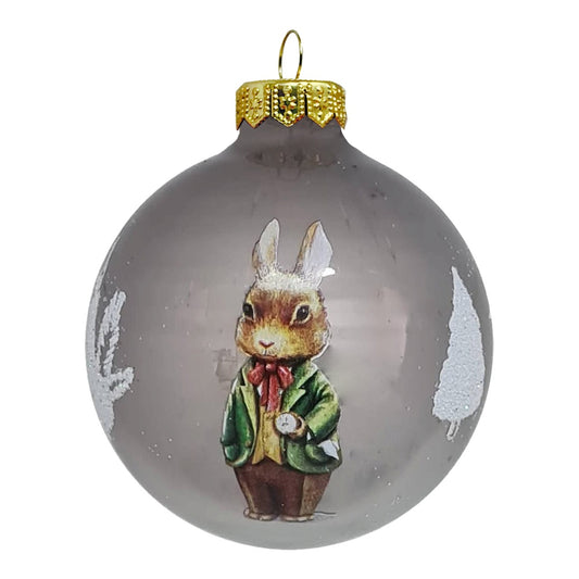 Premium Weihnachtskugel Vintage Hase