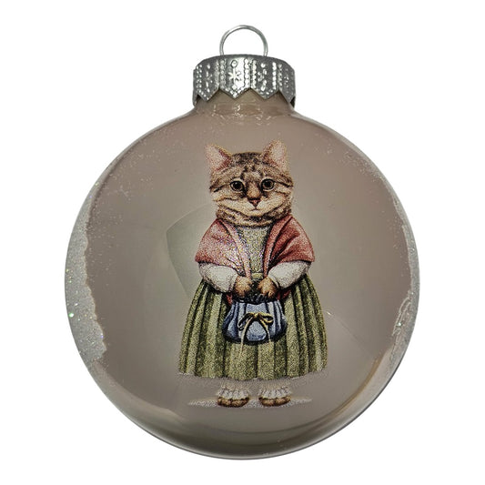 Premium Weihnachtskugel Katze in Tracht