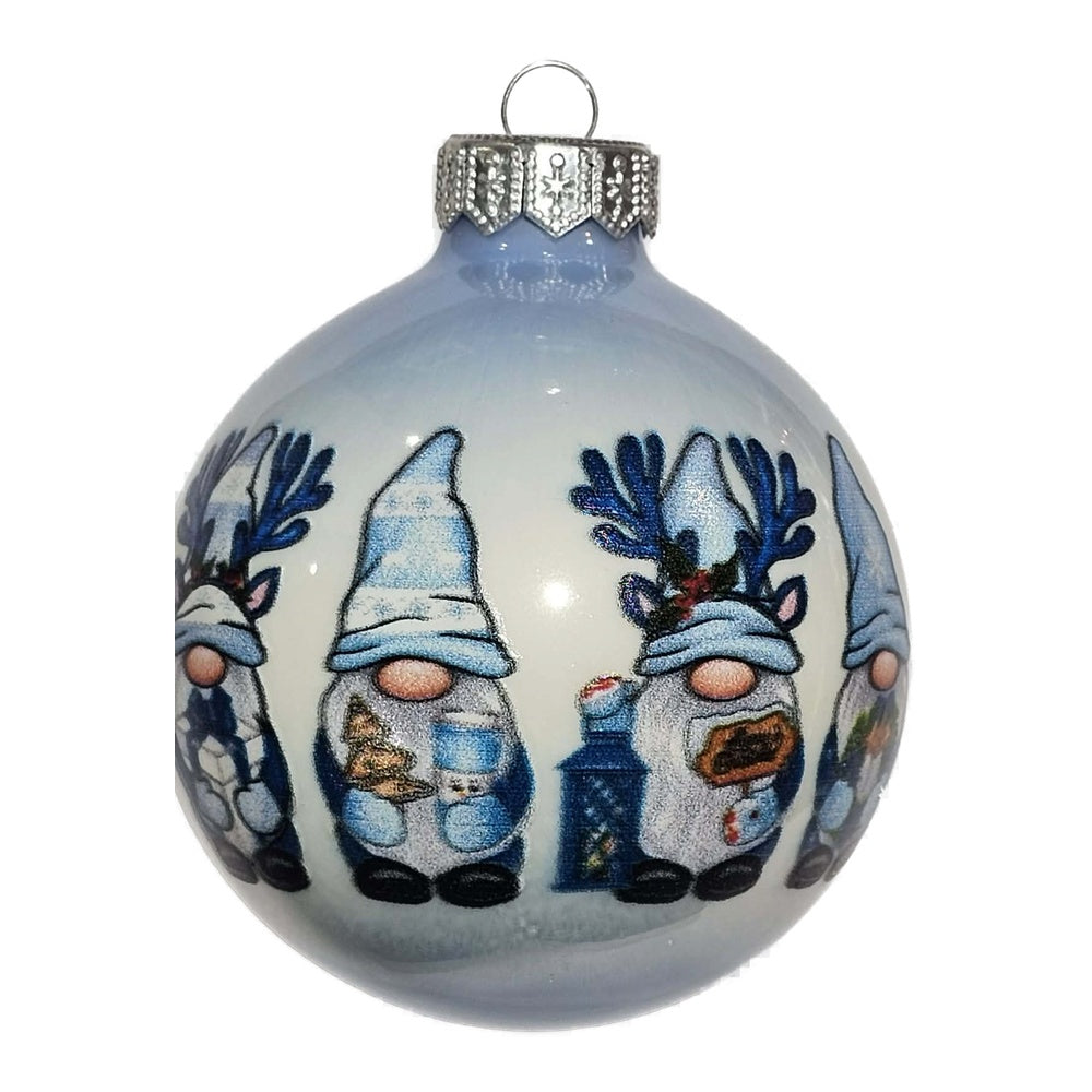 Premium Weihnachtskugel Blaue Wichtel