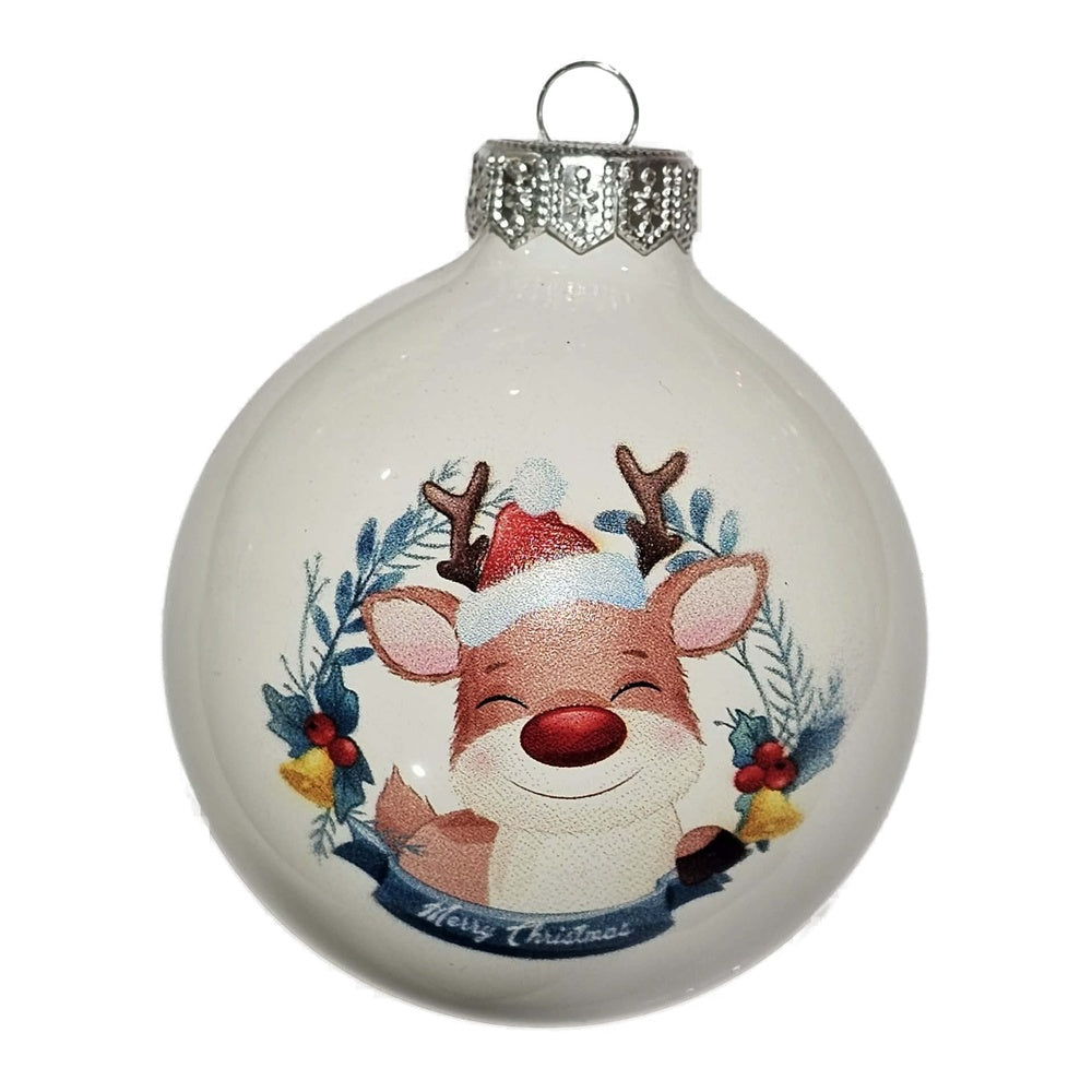 Premium Weihnachtskugel Süßes Rentier