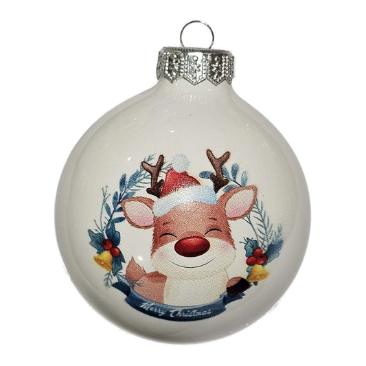Premium Weihnachtskugel Süßes Rentier