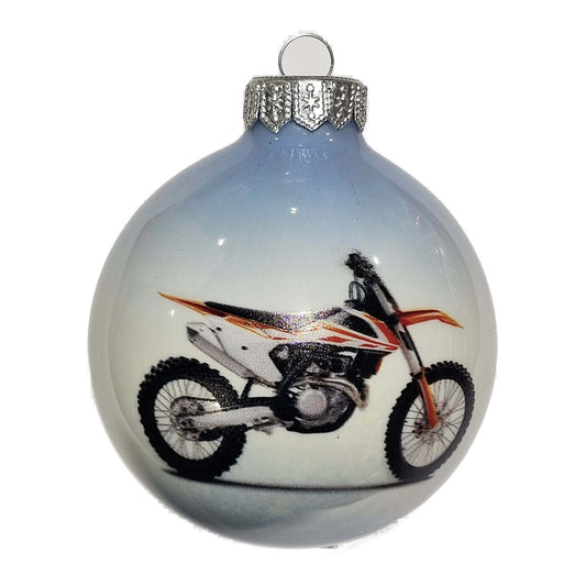 Premium Weihnachtskugel Cross-Motorrad