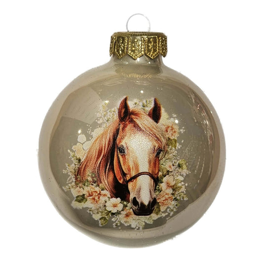 Premium Weihnachtskugel Pferdeportrait