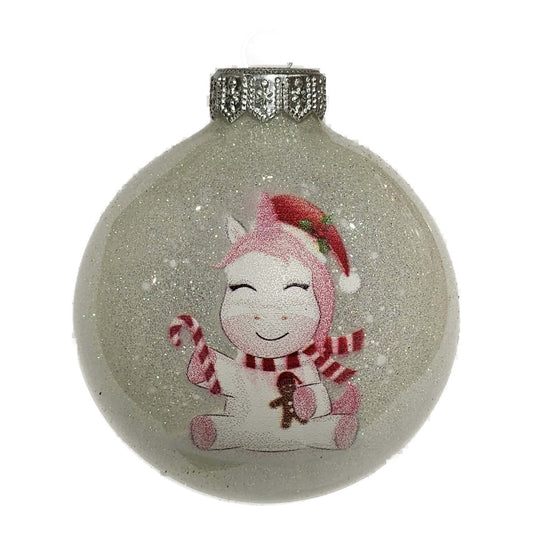 Premium Weihnachtskugel Magische Einhornwelt