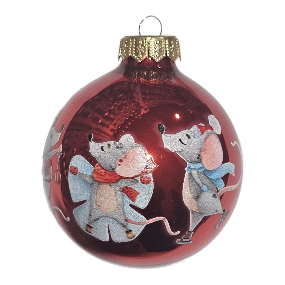 Premium Weihnachtskugel Tanzende Mäuse