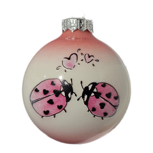 Premium Weihnachtskugel Verliebte Marienkäfer