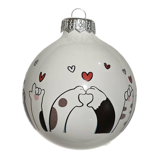 Premium Weihnachtskugel Mit Liebe & Pfoten
