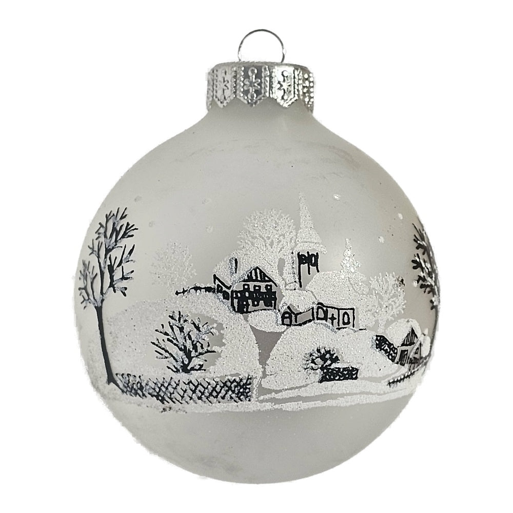 Premium Weihnachtskugel Winterliches Dorf