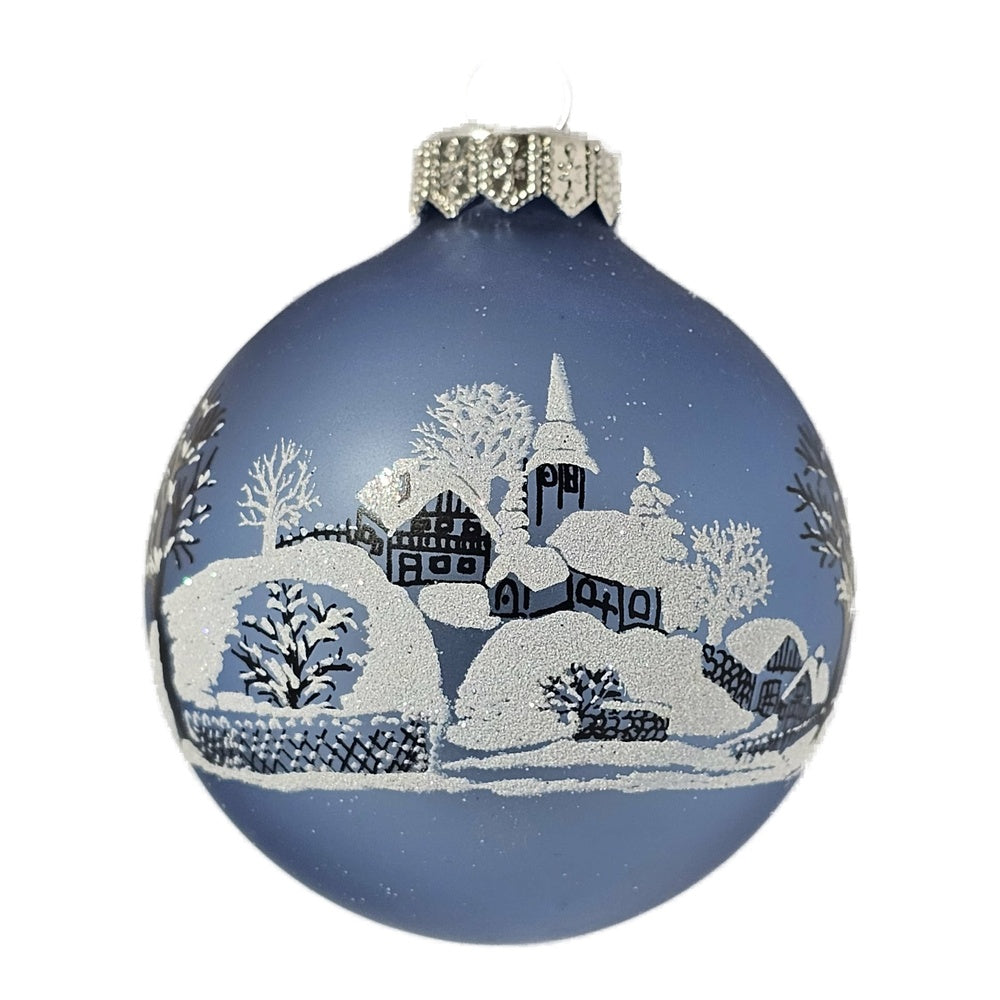 Premium Weihnachtskugel Winterliches Dorf
