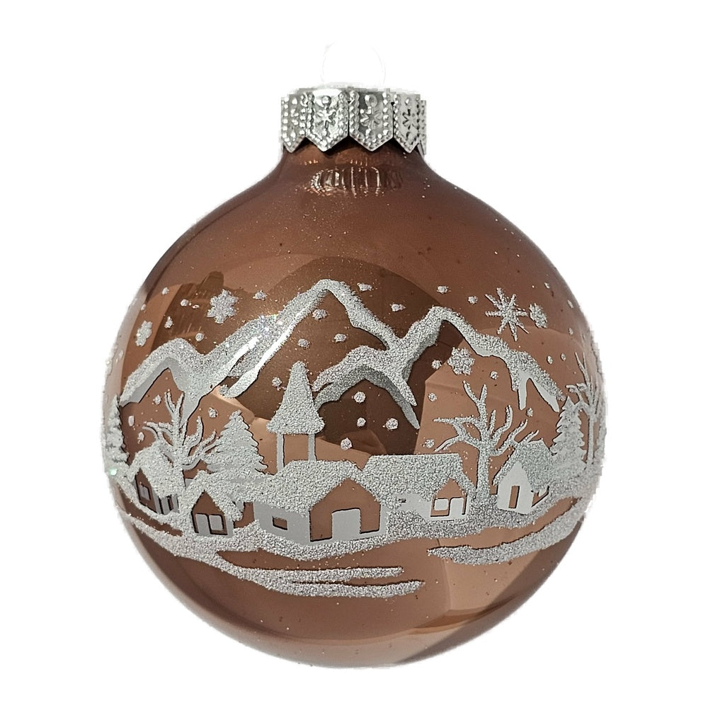 Premium Weihnachtskugel Berglandschaft