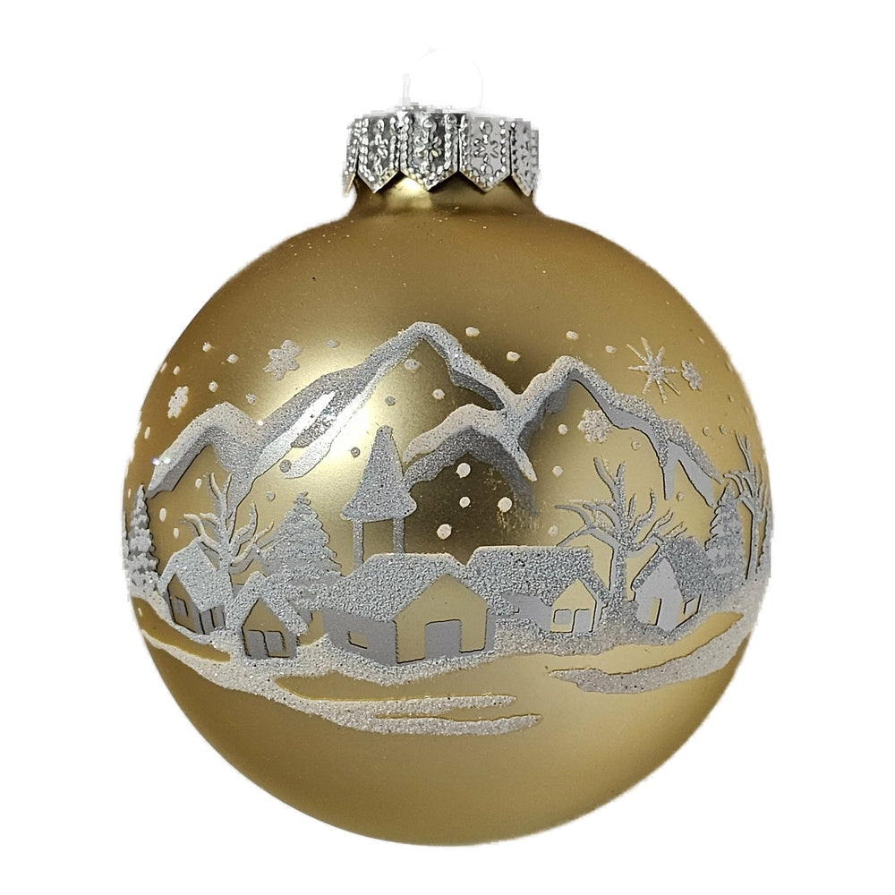 Premium Weihnachtskugel Berglandschaft