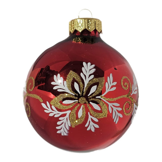Premium Weihnachtskugel Festliche Blütenpracht