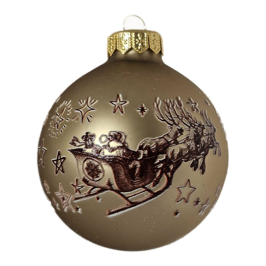 Premium Weihnachtskugel Rentierschlitten