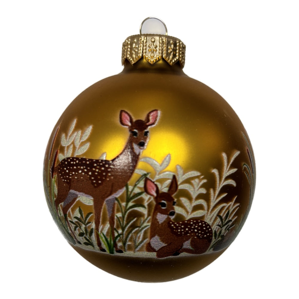 Premium Weihnachtskugel mit Rehmotiven
