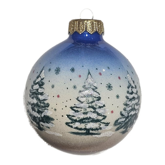 Premium Weihnachtskugel mit Tannenbaum-Motiv