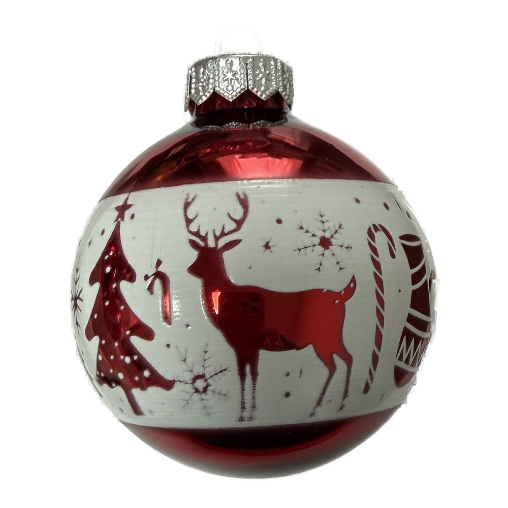 Premium Weihnachtskugel mit weihnachtlichen Motiven