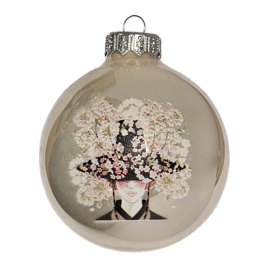 Premium Weihnachtskugel Kirschblüte in Rosa