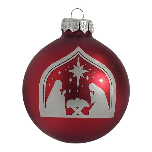 Premium Weihnachtskugel Krippenszene
