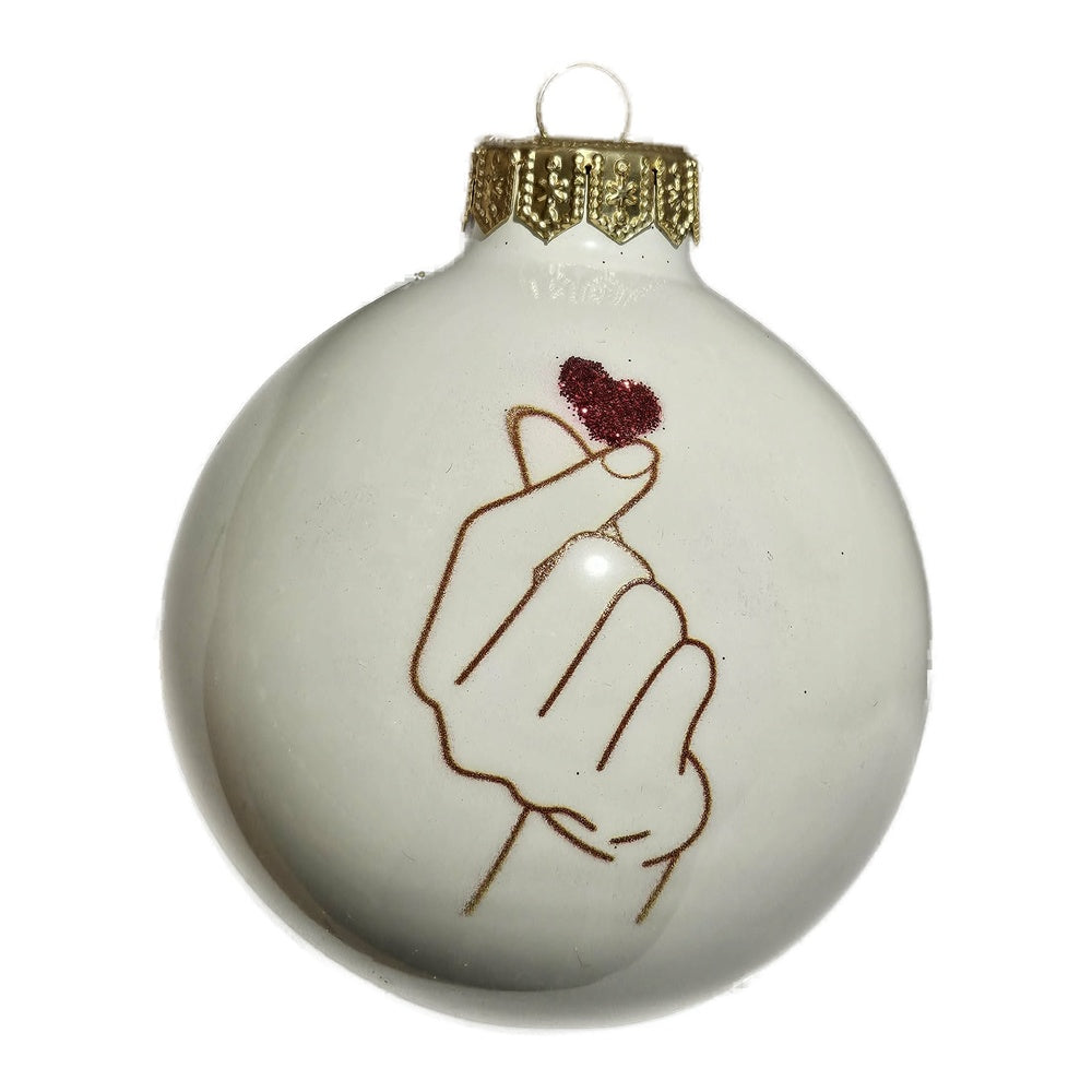 Premium Weihnachtskugel Koreanische Liebesgeste