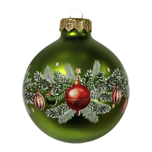 Premium Weihnachtskugel Festliche Tannenzweige