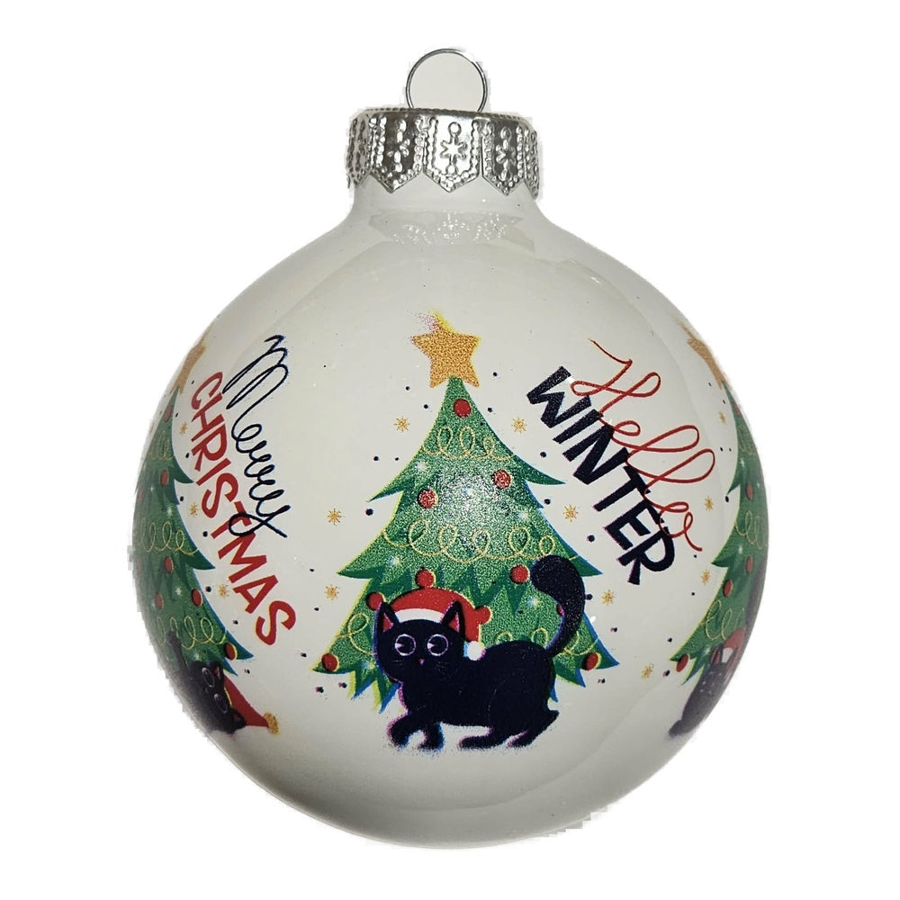 Premium Weihnachtskugel Katzen im Weihnachtsfieber