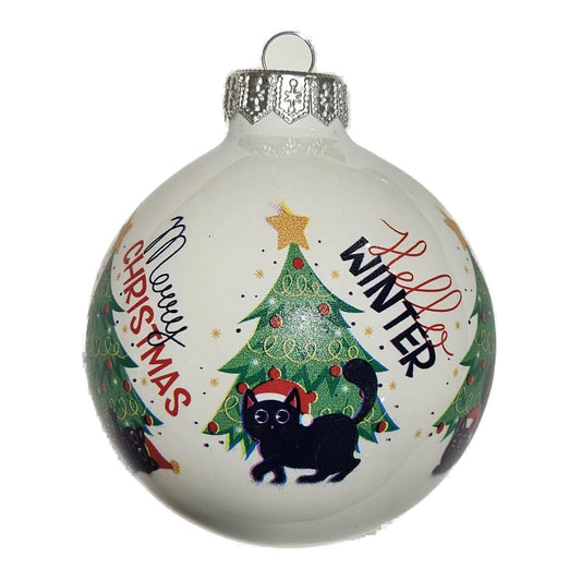Premium Weihnachtskugel Katzen im Weihnachtsfieber