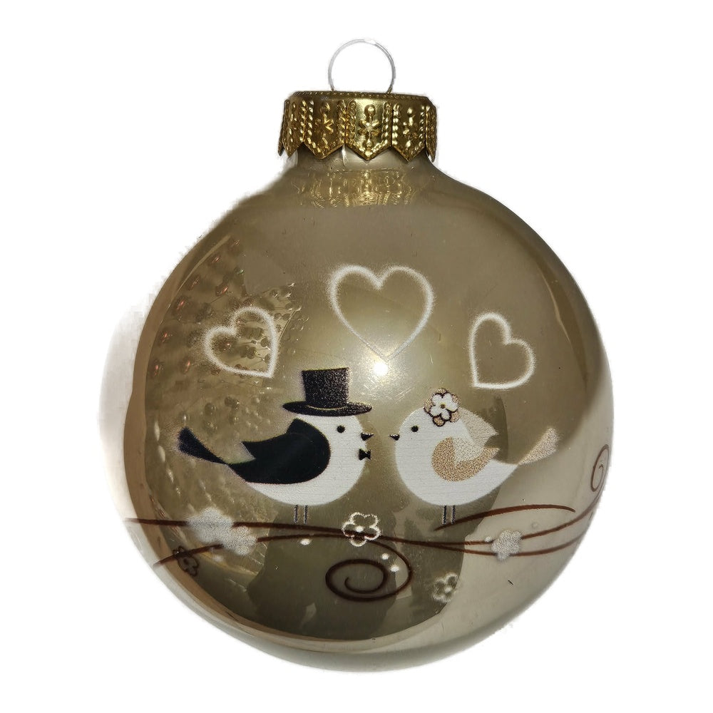 Premium Weihnachtskugel Hochzeitsvögel